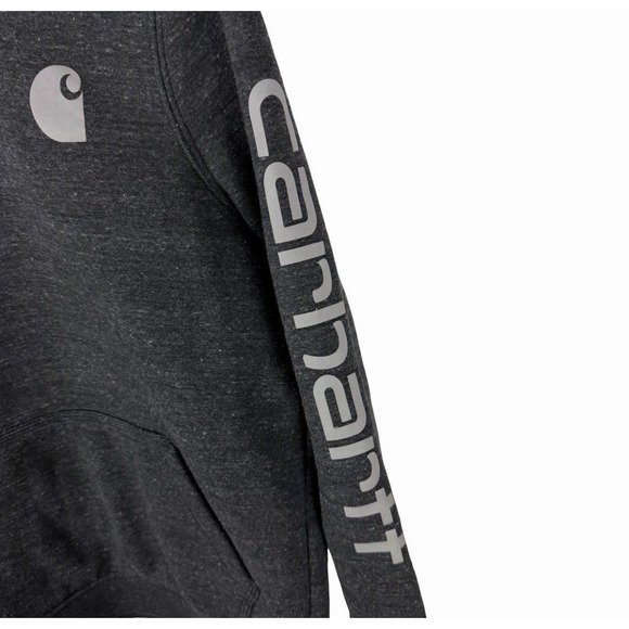 Carhartt  Women's Relaxed Fit Midweight Logo Size XL Charcoal Gray Hoodie - Picture 4 of 9